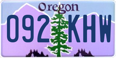OR license plate 092KHW