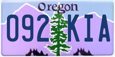 OR license plate 092KIA