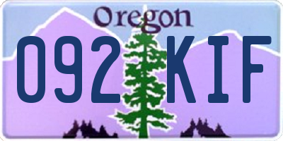 OR license plate 092KIF