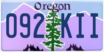 OR license plate 092KII