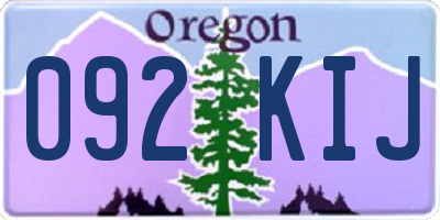 OR license plate 092KIJ