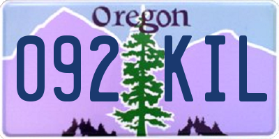 OR license plate 092KIL