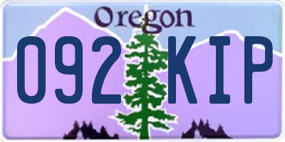OR license plate 092KIP