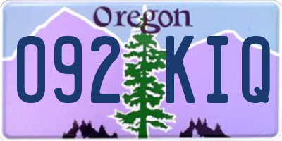 OR license plate 092KIQ