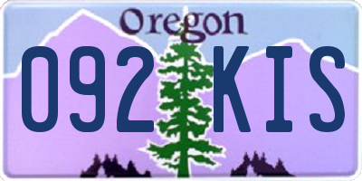 OR license plate 092KIS