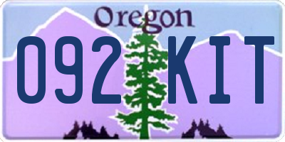 OR license plate 092KIT