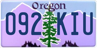 OR license plate 092KIU