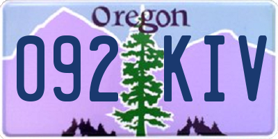 OR license plate 092KIV
