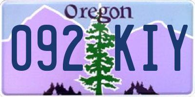 OR license plate 092KIY