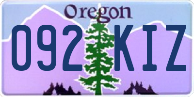OR license plate 092KIZ