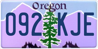 OR license plate 092KJE