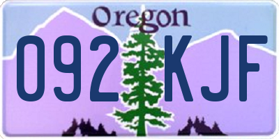 OR license plate 092KJF