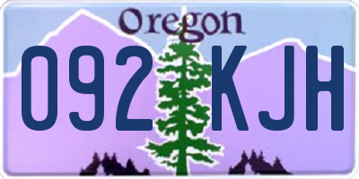OR license plate 092KJH