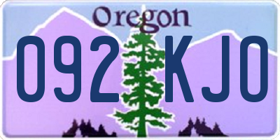 OR license plate 092KJO