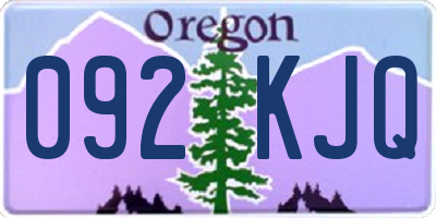 OR license plate 092KJQ