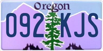 OR license plate 092KJS