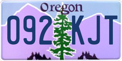 OR license plate 092KJT