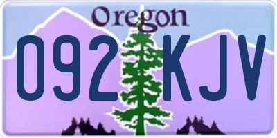 OR license plate 092KJV