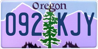 OR license plate 092KJY