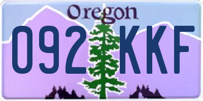 OR license plate 092KKF
