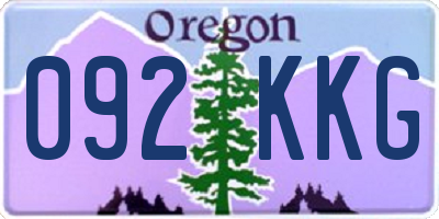 OR license plate 092KKG