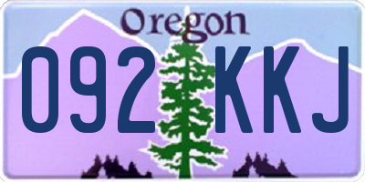 OR license plate 092KKJ