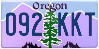 OR license plate 092KKT