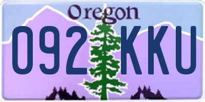 OR license plate 092KKU