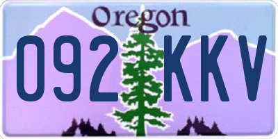 OR license plate 092KKV