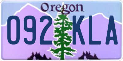 OR license plate 092KLA