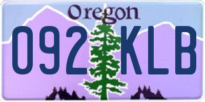 OR license plate 092KLB