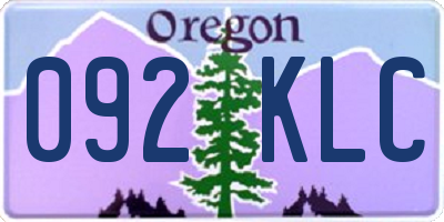 OR license plate 092KLC