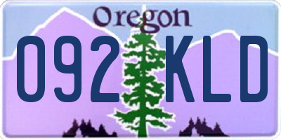 OR license plate 092KLD