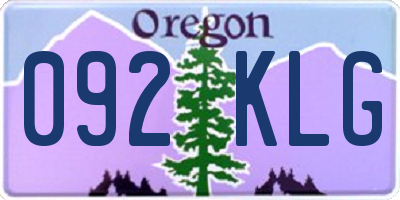 OR license plate 092KLG