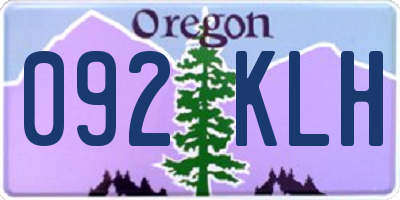 OR license plate 092KLH