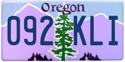 OR license plate 092KLI