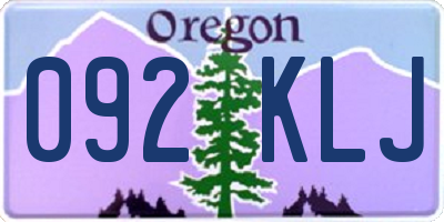 OR license plate 092KLJ