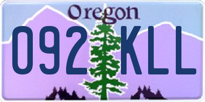 OR license plate 092KLL