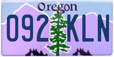 OR license plate 092KLN