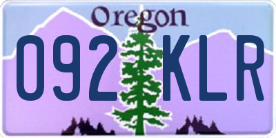 OR license plate 092KLR