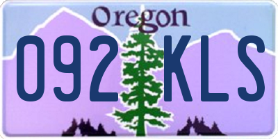 OR license plate 092KLS
