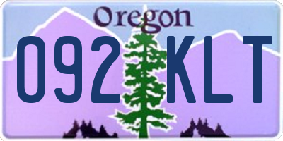 OR license plate 092KLT