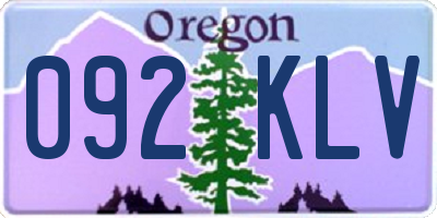 OR license plate 092KLV
