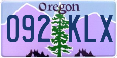 OR license plate 092KLX
