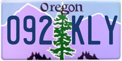 OR license plate 092KLY