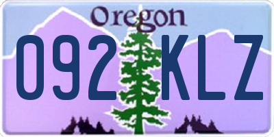 OR license plate 092KLZ