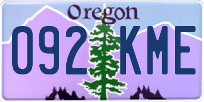 OR license plate 092KME