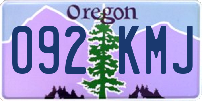 OR license plate 092KMJ