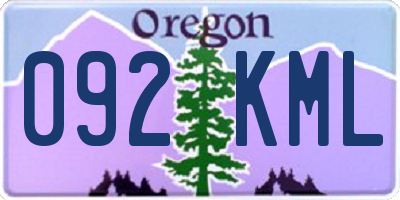 OR license plate 092KML