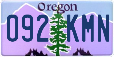 OR license plate 092KMN
